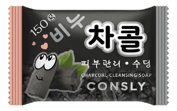 CONSLY Выравнивающее мыло с древесным углем Soothing Charcoal Cleansing Soap 150г