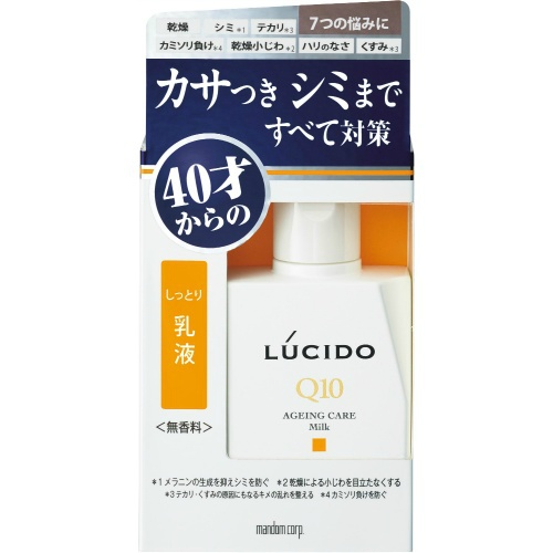 Mandom Молочко Lucido Q10 Ageing Care Milk для комплексной профилактики проблем кожи лица (для мужчин после 40 лет)  100 мл