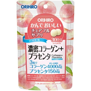 ORIHIRO Коллаген морской жевательные таблетки со вкусом персика 120 шт
