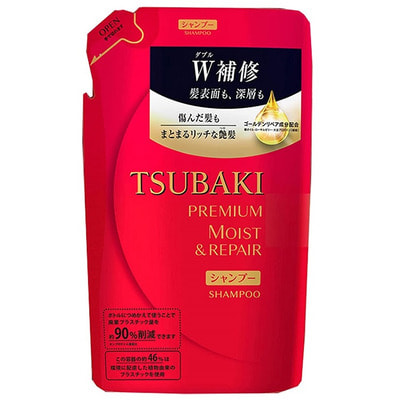 Shiseido Tsubaki Premium Moist Увлажняющий шампунь для волос с маслом камелии, сменная упаковка, 330 мл.