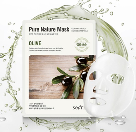 Маска для лица тканевая ANSKIN Secriss Pure Nature Mask Pack-Olive 25 мл
