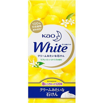 KAO White Refresh Citrus Кусковое крем-мыло со скваланом с освежающим ароматом цитрусовых 6 * 85 гр