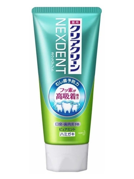 KAO Clear Clean NEXTDENT Pure Mint Лечебно-профилактическая зубная паста с микрогранулами и фтором вкус мяты 120 г