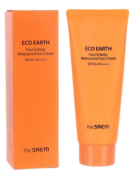 Солнцезащитный крем для лица и тела The Saem Eco Earth Face & Body Waterproof Sun Cream SPF50+PA++++