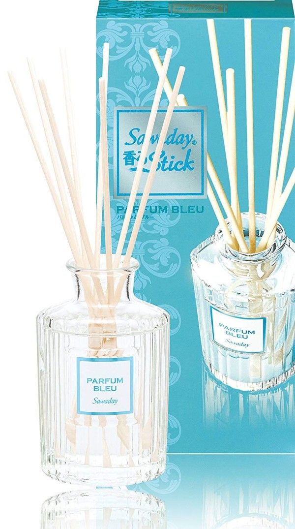 KOBAYASHI Sawaday Stick Parfum Blue, Натуральный аромадиффузор для дома  со свежим морским ароматом и древесно-мускусными нотками, стеклянный флакон 70мл
