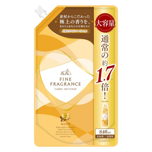 FaFa Fine Fragrance Beaute Антистатический кондиционер для белья с ароматом цветов, мускуса и сандалового дерева 840 мл мягкая упаковка с крышкой