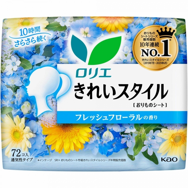 KAO Laurier Beautiful Style Ежедневные гигиенические прокладки с цветочным ароматом 72 шт