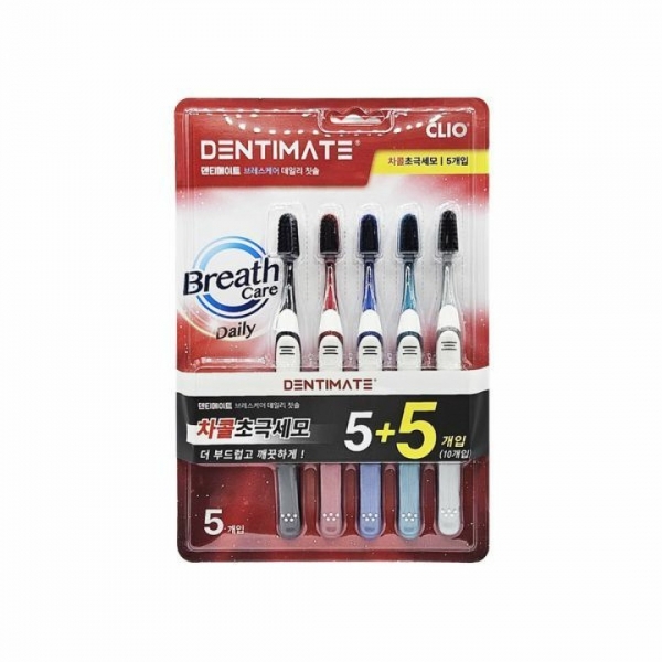 CLIO Dentimate Daily Breath Care Charcoal Набор зубных щеток 10 шт