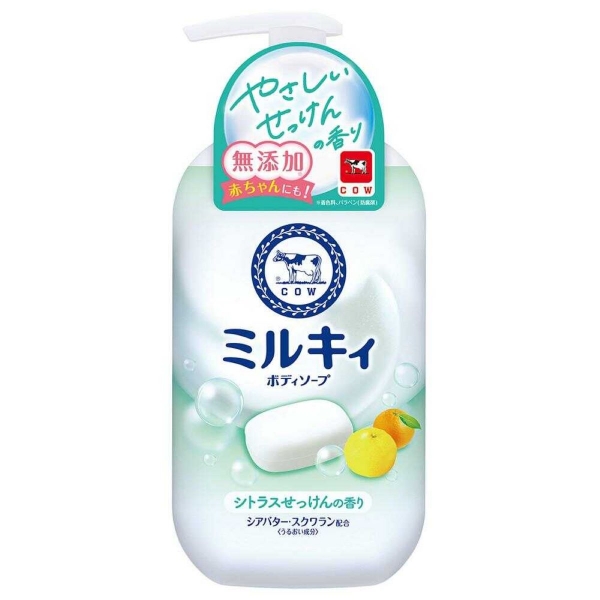 COW Milky Body Soap  Молочное увлажняющее жидкое мыло для тела с цитрусовым ароматом 500 мл