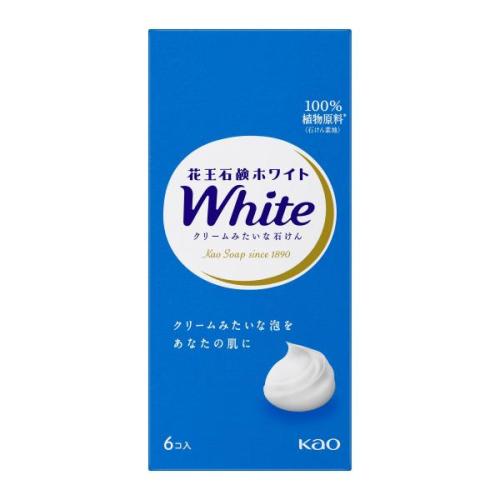 KAO White Normal Кусковое крем-мыло со скваланом с ароматом белых цветов 6 * 85 гр