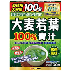 YUWA Аодзиру зеленый сок из листьев молодого ячменя со вкусом чая Матча 2 гр 100 шт