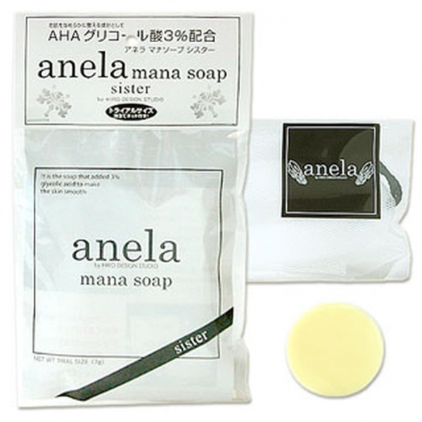 Мыло с гликолевой кислотой 3% с сеточкой для умывания Anela Mana Soap 7 гр