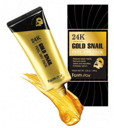 Маска-пленка с золотом и муцином улитки FarmStay 24K Gold Snail Peel Off Pack 100г