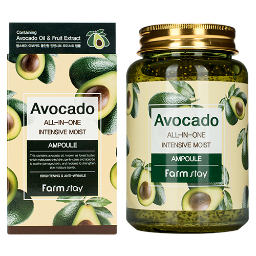FarmStay Avocado All-In-One Intensive Moist Ampoule Многофункциональная ампульная сыворотка с экстрактом авокадо 250 мл
