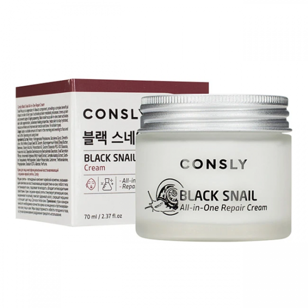 CONSLY Крем для лица с муцином улитки Black Snail All-In-One Repair Cream