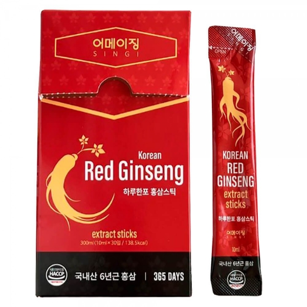 Сироп с красным женьшенем и растительными экстрактами [Singi] 6 Year Old Korean Red Ginseng 10 мл - 30 шт