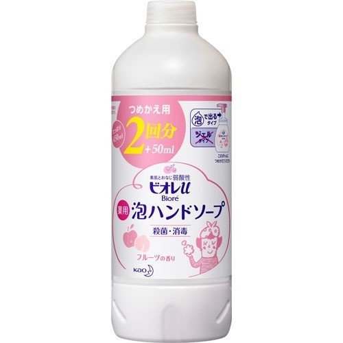 KAO Biore U Foaming Hand Soap Fruit Aroma Пенное мыло для рук с антибактериальным эффектом и ароматом фруктов (сменная упаковка) 450 мл