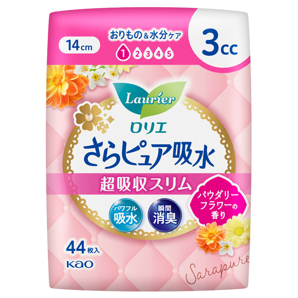 KAO Laurier Тонкие урологические гигиенические прокладки с ароматом цветов 44шт