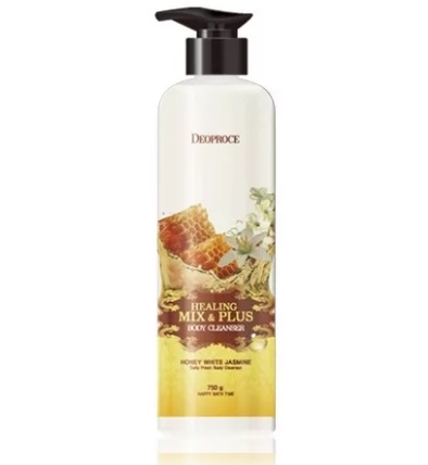 BODY Гель для душа мед и жасмин DEOPROCE HEALING MIX & PLUS BODY CLEANSER HONEY WHITE JASMINE 750 гр