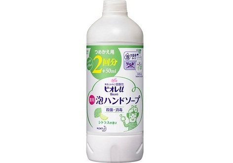 KAO Biore U Foaming Hand Soap Citrus Пенное мыло для рук с антибактериальным эффектом и ароматом цитрусовых запасной блок 450 мл