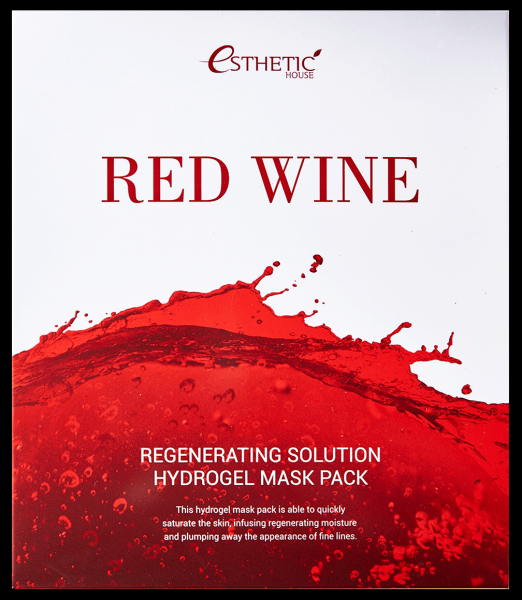 Esthetic House Red Wine Regenerating Solution Hydrogel Mask Pack Гидрогелевая маска для омоложения и упругости кожи лица с экстрактом красного вина