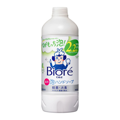 KAO Biore U Foaming Hand Soap Citrus Пенное мыло для рук с антибактериальным эффектом и ароматом цитрусовых запасной блок 430 мл